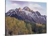 Colorado, San Juan Mts, Fall Colors of Aspen Trees and Mount Sneffels-Christopher Talbot Frank-Stretched Canvas