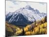 Colorado, San Juan Mts, Fall Colors of Aspens Below Mount Sneffels-Christopher Talbot Frank-Mounted Photographic Print