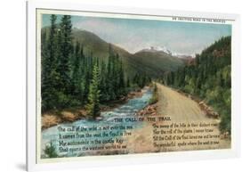 Colorado - Scenic Road in the Rocky Mountains, Poem-Lantern Press-Framed Art Print