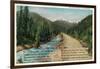 Colorado - Scenic Road in the Rocky Mountains, Poem-Lantern Press-Framed Art Print