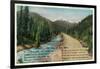 Colorado - Scenic Road in the Rocky Mountains, Poem-Lantern Press-Framed Art Print