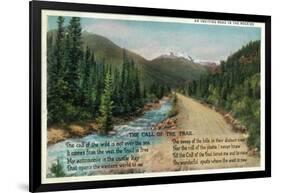 Colorado - Scenic Road in the Rocky Mountains, Poem-Lantern Press-Framed Art Print