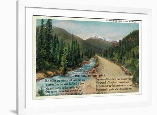 Colorado - Scenic Road in the Rocky Mountains, Poem-Lantern Press-Framed Premium Giclee Print