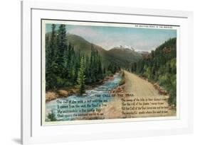 Colorado - Scenic Road in the Rocky Mountains, Poem-Lantern Press-Framed Premium Giclee Print