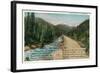 Colorado - Scenic Road in the Rocky Mountains, Poem-Lantern Press-Framed Art Print