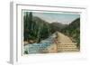 Colorado - Scenic Road in the Rocky Mountains, Poem-Lantern Press-Framed Art Print