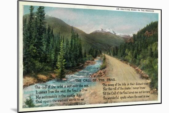 Colorado - Scenic Road in the Rocky Mountains, Poem-Lantern Press-Mounted Art Print