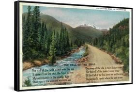 Colorado - Scenic Road in the Rocky Mountains, Poem-Lantern Press-Framed Stretched Canvas