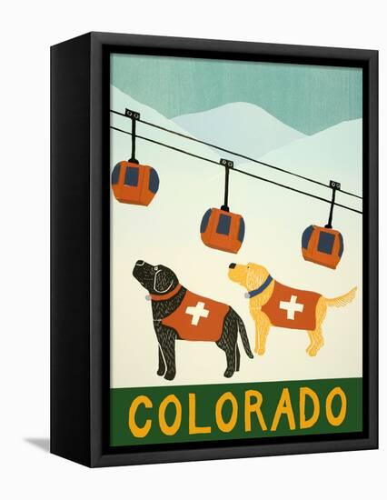 Colorado Ski Patrol-Stephen Huneck-Framed Stretched Canvas