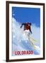 Colorado - Skier-Lantern Press-Framed Art Print