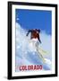 Colorado - Skier-Lantern Press-Framed Art Print