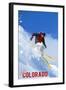 Colorado - Skier-Lantern Press-Framed Art Print