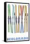 Colorado, Skis in the Snow-Lantern Press-Framed Stretched Canvas