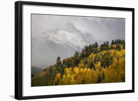 Colorado, Sneffels Range. Snow Clouds over Mt Sneffels at Sunset-Don Grall-Framed Photographic Print