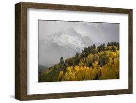 Colorado, Sneffels Range. Snow Clouds over Mt Sneffels at Sunset-Don Grall-Framed Photographic Print