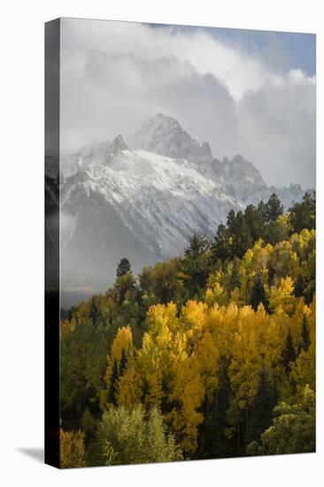 Colorado, Sneffels Range. Snow Clouds over Mt Sneffels at Sunset-Don Grall-Stretched Canvas