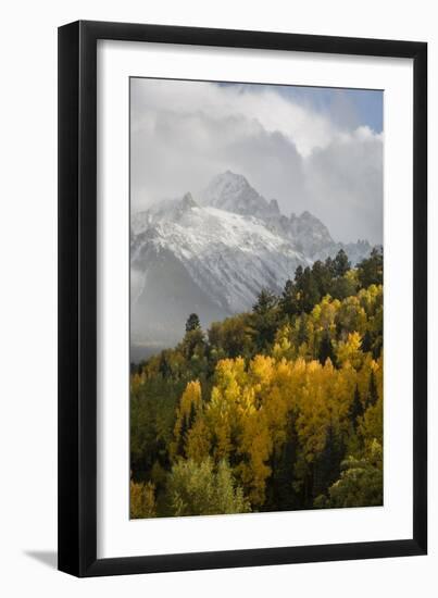 Colorado, Sneffels Range. Snow Clouds over Mt Sneffels at Sunset-Don Grall-Framed Photographic Print