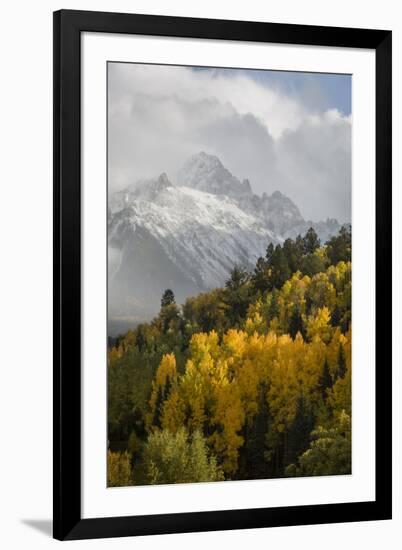 Colorado, Sneffels Range. Snow Clouds over Mt Sneffels at Sunset-Don Grall-Framed Premium Photographic Print