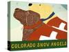 Colorado Snow Angels Choc Yell-Stephen Huneck-Stretched Canvas