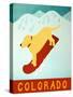 Colorado Snowboard Yellow-Stephen Huneck-Stretched Canvas