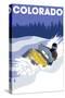 Colorado, Snowmobile Scene-Lantern Press-Stretched Canvas