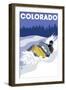 Colorado, Snowmobile Scene-Lantern Press-Framed Art Print