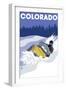 Colorado, Snowmobile Scene-Lantern Press-Framed Art Print