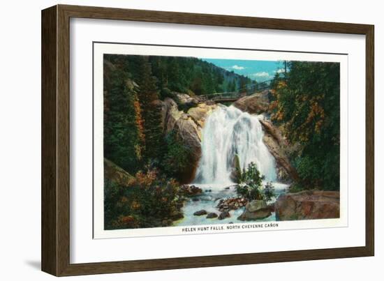 Colorado Springs, CO, Panoramic View of Helen Hunt Falls, North Cheyenne Canyon-Lantern Press-Framed Art Print