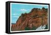 Colorado Springs, CO, View of North Gate Rock, Kissing Camels at Garden of the Gods-Lantern Press-Framed Stretched Canvas