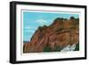 Colorado Springs, CO, View of North Gate Rock, Kissing Camels at Garden of the Gods-Lantern Press-Framed Art Print