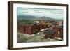 Colorado Springs, Colorado - Aerial View of Town, Alamo and Antlers Hotels-Lantern Press-Framed Art Print