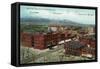 Colorado Springs, Colorado - Aerial View of Town, Alamo and Antlers Hotels-Lantern Press-Framed Stretched Canvas