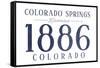 Colorado Springs, Colorado - Established Date (Blue)-Lantern Press-Framed Stretched Canvas