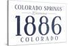 Colorado Springs, Colorado - Established Date (Blue)-Lantern Press-Stretched Canvas