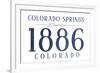 Colorado Springs, Colorado - Established Date (Blue)-Lantern Press-Framed Art Print