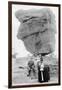 Colorado Springs, Colorado - Family Posing by Balanced Rock in Garden of Gods-Lantern Press-Framed Art Print