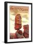 Colorado Springs, Colorado - Garden of the Gods, Balanced Rock-Lantern Press-Framed Art Print