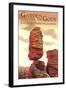 Colorado Springs, Colorado - Garden of the Gods, Balanced Rock-Lantern Press-Framed Art Print