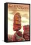 Colorado Springs, Colorado - Garden of the Gods, Balanced Rock-Lantern Press-Framed Stretched Canvas