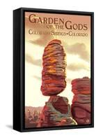 Colorado Springs, Colorado - Garden of the Gods, Balanced Rock-Lantern Press-Framed Stretched Canvas