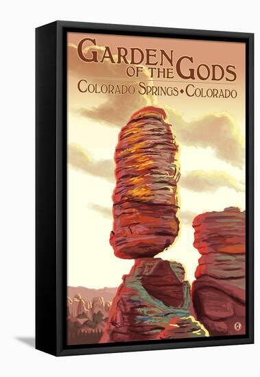 Colorado Springs, Colorado - Garden of the Gods, Balanced Rock-Lantern Press-Framed Stretched Canvas