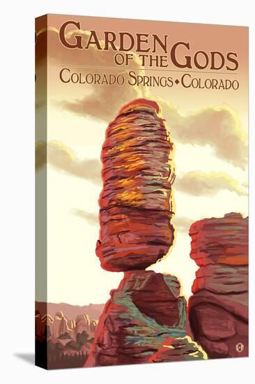 Colorado Springs, Colorado - Garden of the Gods, Balanced Rock-Lantern Press-Stretched Canvas