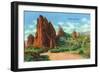 Colorado Springs, Colorado, Panoramic View of the Garden of the Gods-Lantern Press-Framed Art Print