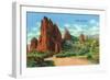 Colorado Springs, Colorado, Panoramic View of the Garden of the Gods-Lantern Press-Framed Art Print