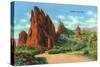 Colorado Springs, Colorado, Panoramic View of the Garden of the Gods-Lantern Press-Stretched Canvas