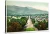 Colorado Springs, Colorado - Panoramic View of Town with Pikes Peak-Lantern Press-Stretched Canvas