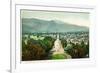 Colorado Springs, Colorado - Panoramic View of Town with Pikes Peak-Lantern Press-Framed Premium Giclee Print