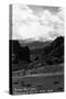 Colorado Springs, Colorado, Pikes Peak through Gateway to Garden of the Gods-Lantern Press-Stretched Canvas