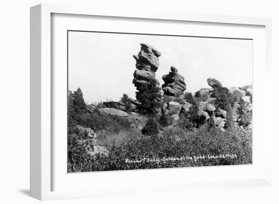 Colorado Springs, Colorado - Punch and Judy Rock Formations, Garden of the Gods-Lantern Press-Framed Art Print