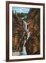 Colorado Springs, Colorado - South Cheyenne Canyon, Seven Falls View-Lantern Press-Framed Art Print